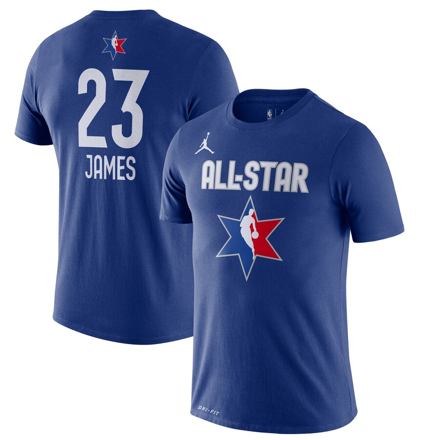 Men LeBron James Jordan Brand 2020 NBA AllStar Game Name & Number Player TShirt  Blue